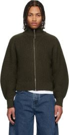 Green Le Cardigan Zippe Merino Track Jacket at ssense