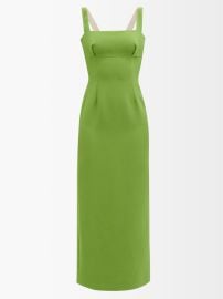 Green Magdalina square-neck double-crepe midi dress  Emilia Wickstead  FASHION US at Matches