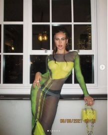 Green Mesh Zip Dress - at Tara Hakin