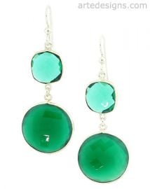 Green Onyx and Quartz Earrings at Arte Designs