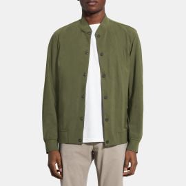 Green Performance Knit Bomber Jacket Outlet at Theory