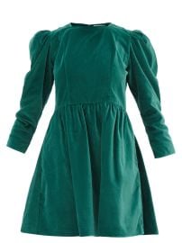 Green Prairie cotton-velvet dress  Batsheva  FASHION US at Matches