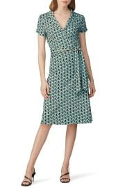 Green Printed Wrap Dress by Diane von Furstenberg for 100 at Rent the Runway