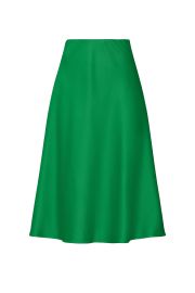 Green Satin Midi Skirt at Rent the Runway