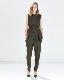 Green Side Gathered Sleeveless Top by Zara at Zara