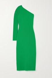 Green VB Body one-sleeve knitted midi dress VICTORIA BECKHAM NET-A-PORTER at Net a Porter