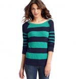 Green and blue striped sweater at Loft at Loft