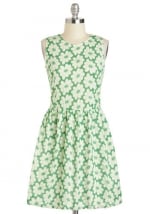 Green flower print dress at Modcloth