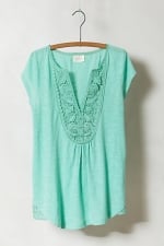 Green lace tee at Anthropologie at Anthropologie