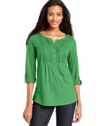 Green pintucked top at Macys at Macys