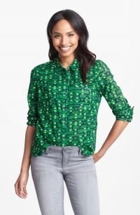 Green printed shirt by Halogen at Nordstrom