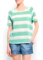 Green striped tee by Mango at Mango