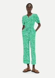 GreenMulti Smooth Leopard Print Jumpsuit WHISTLES Whistles US at Whistles