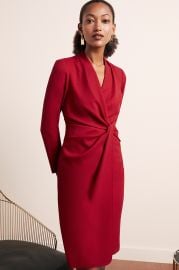 Greenwich Dress Garnet Red Wool Crepe at The Fold