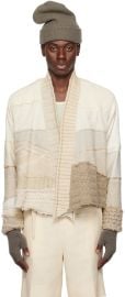 Greg Lauren Patchwork Wool and Cotton Blend Cardigan at ssense