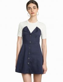 Greta Denim Snap Button Dress by Pixie Market at Pixie Market