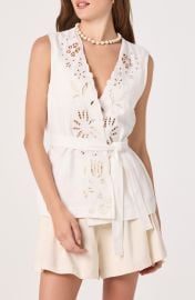 Greta Embroidered Cotton & Linen Vest at Nordstrom