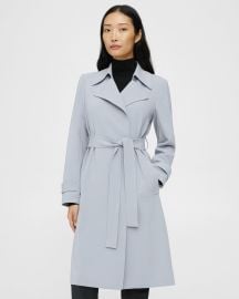 Grey Admiral Crepe Oaklane Trench Coat at Theory