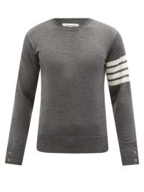 Grey Four-bar merino sweater  Thom Browne  FASHION US at Matches