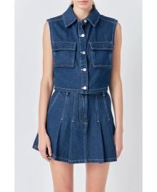 Grey Lab Cropped Denim Vest with Pockets at Macys