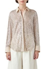Grey Lab Oversize Sequin Shirt at Nordstrom