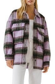 Grey Lab Plaid Shacket in Lilac  at Nordstrom