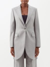 Grey Longline single-breasted wool blazer LOEWE FASHION US at Matches