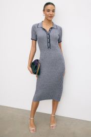 Grey Ribbed Knit Midi Dress by Luxely Rent the Runway at Rent the Runway