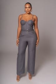 Grey Sweetheart Aroma Jumpsuit at JLuxLabel
