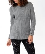 Grey cable knit sweater from Forever 21 at Forever 21