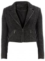 Grey fleece biker jacket from Dorothy Perkins at Dorothy Perkins