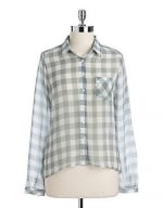 Grey gingham shirt at Lord and Taylor at Lord & Taylor