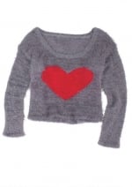 Grey heart sweater at Delias at Delias