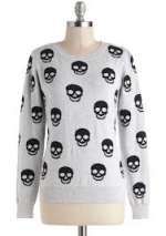 Grey skull sweater at ModCloth at Modcloth