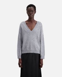 Grey sweater in cashmere-blend with stars The Kooples - US at The Kooples