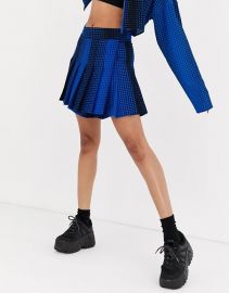 Grid Check Pleated Mini Skirt by Collusion at Asos