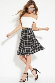 Grid Print A-Line Skirt  Forever 21 - 2000151778 at Forever 21