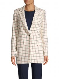 Grid-Print Wool-Blend Blazer at Saks Off Fifth