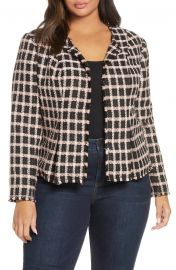 Grid Tweed Frayed Jacket at Nordstrom