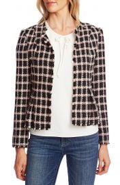 Grid Tweed Frayed Jacket at Nordstrom