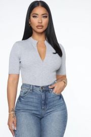 Grind Time Bodysuit in Heather Grey at Fashion Nova