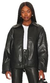 Grlfrnd Alek Leather Jacket In Black at Revolve