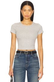 Grlfrnd Baby Tee In Heather Grey at Revolve