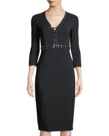 Grommet-Trimmed Long-Sleeve Dress by Michael Kors at Last Call