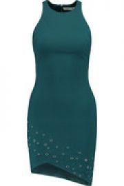 Grommet-embellished crepe mini dress at The Outnet