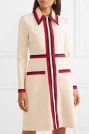 Grosgrain-trimmed stretch-crepe dress at Net A Porter