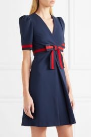 Grosgrain-trimmed stretch-ponte mini dress at Net A Porter