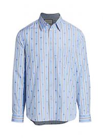 Gucci - Bee Stripe Fil Coup   Cotton Shirt at Saks Fifth Avenue