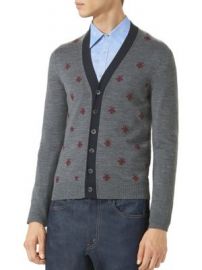 Gucci - Bees   Stars Wool Cardigan at Saks Fifth Avenue