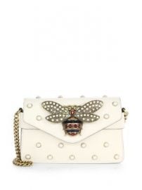 Gucci - Broadway Bee Studded Leather Chain Clutch at Saks Fifth Avenue